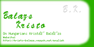 balazs kristo business card